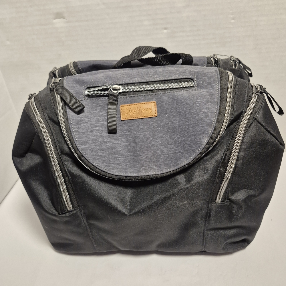 Goldbug‎ Diaper Bag Backpack Stroller Bag Gray Black Multi-Pocket Travel